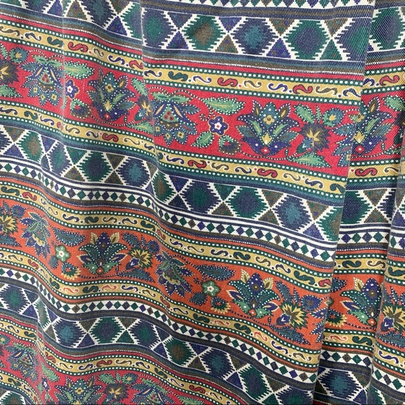 90s 80s Vintage Southwestern Denim Midi Skirt - Picture 5 of 8